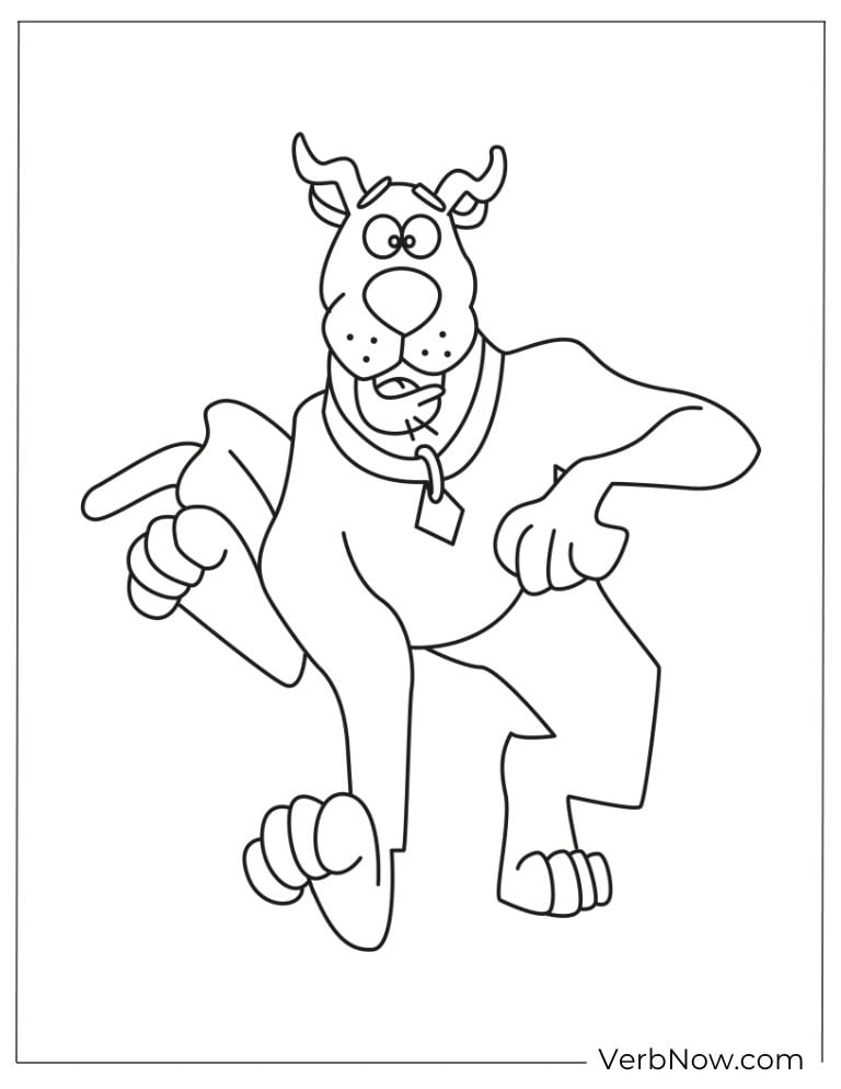 Scooby slowly moving forward coloring sheet