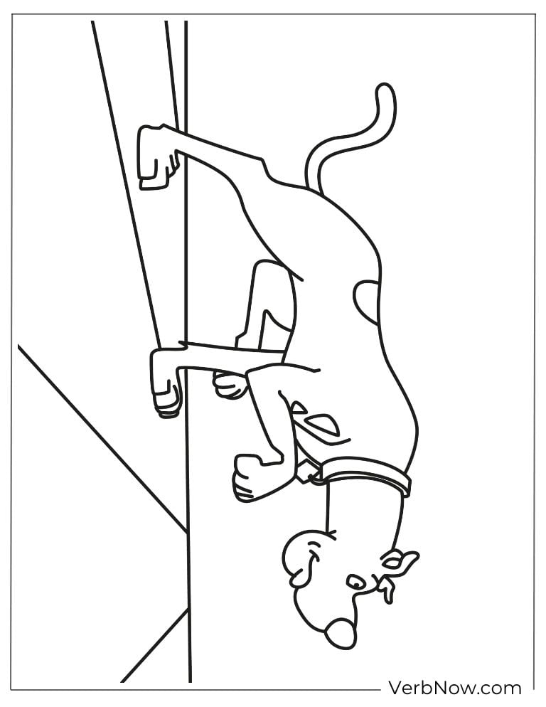 Scooby walking on the road coloring page