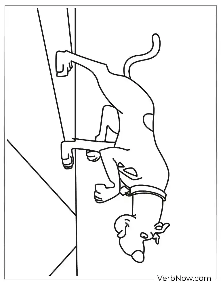 Scooby walking on the road coloring page