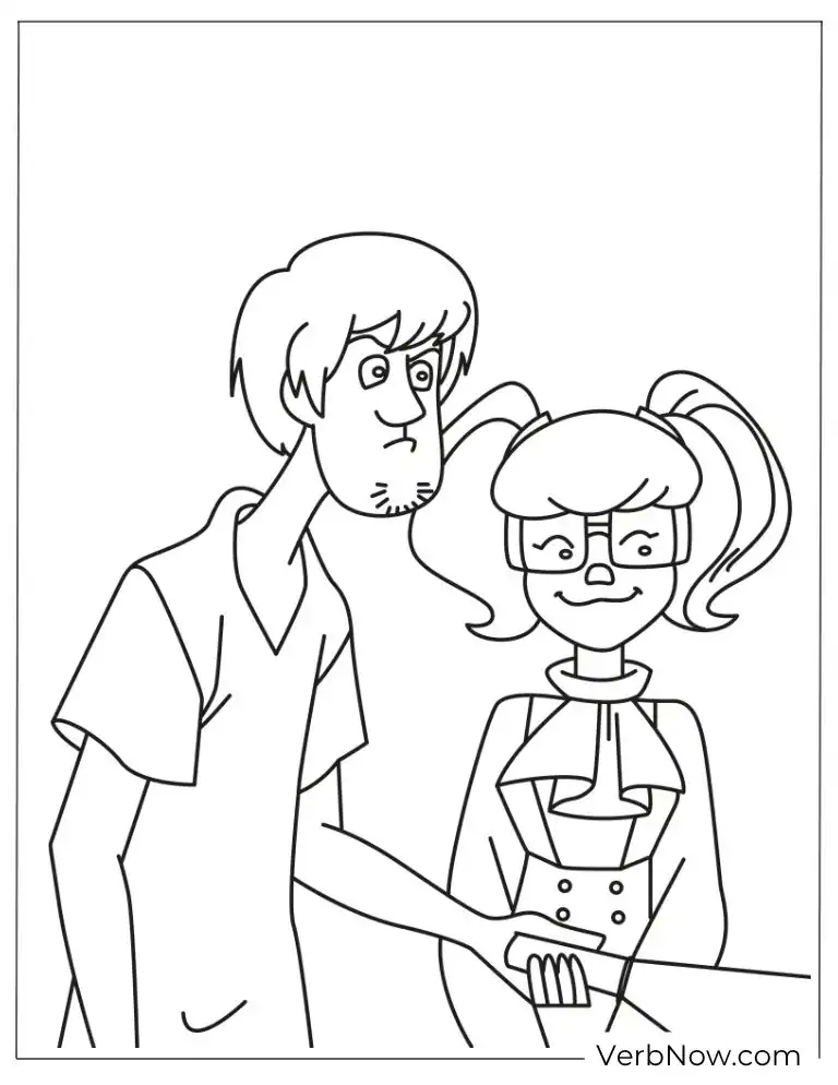 Shaggy and Velma coloring page