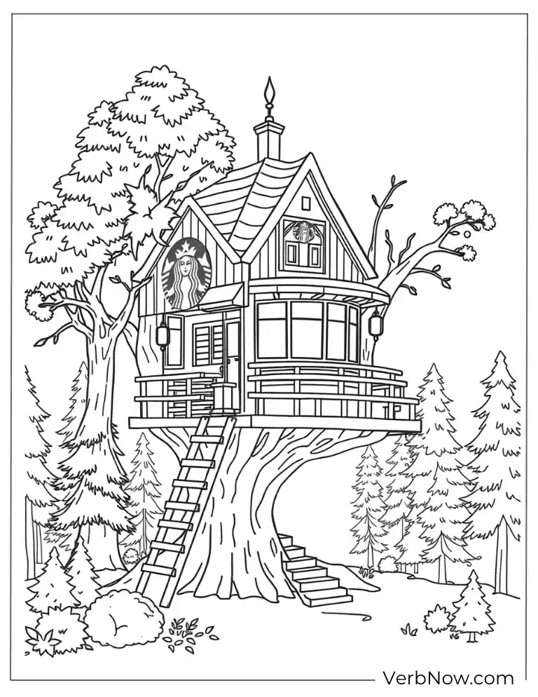 Starbucks magical treehouse coloring sheet