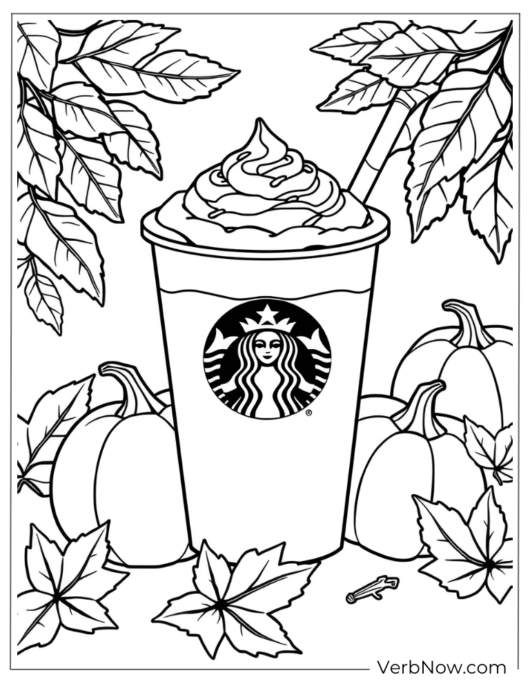 Coloring page of Frappuccino easy to color