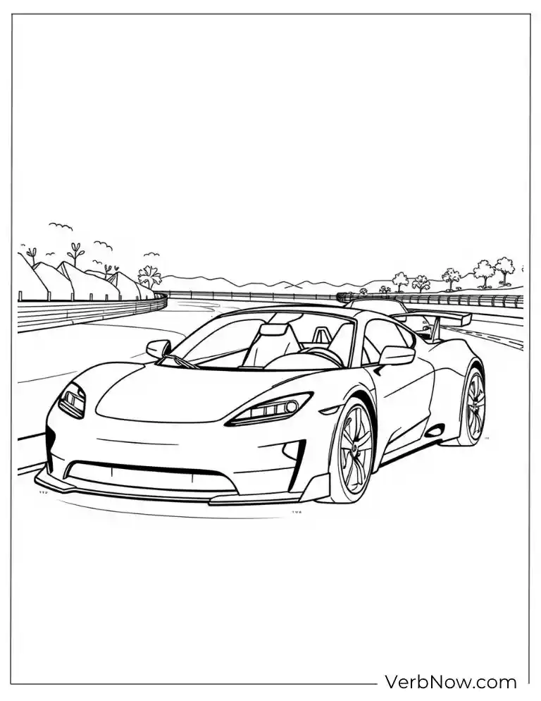 Tesla Roadster coloring page