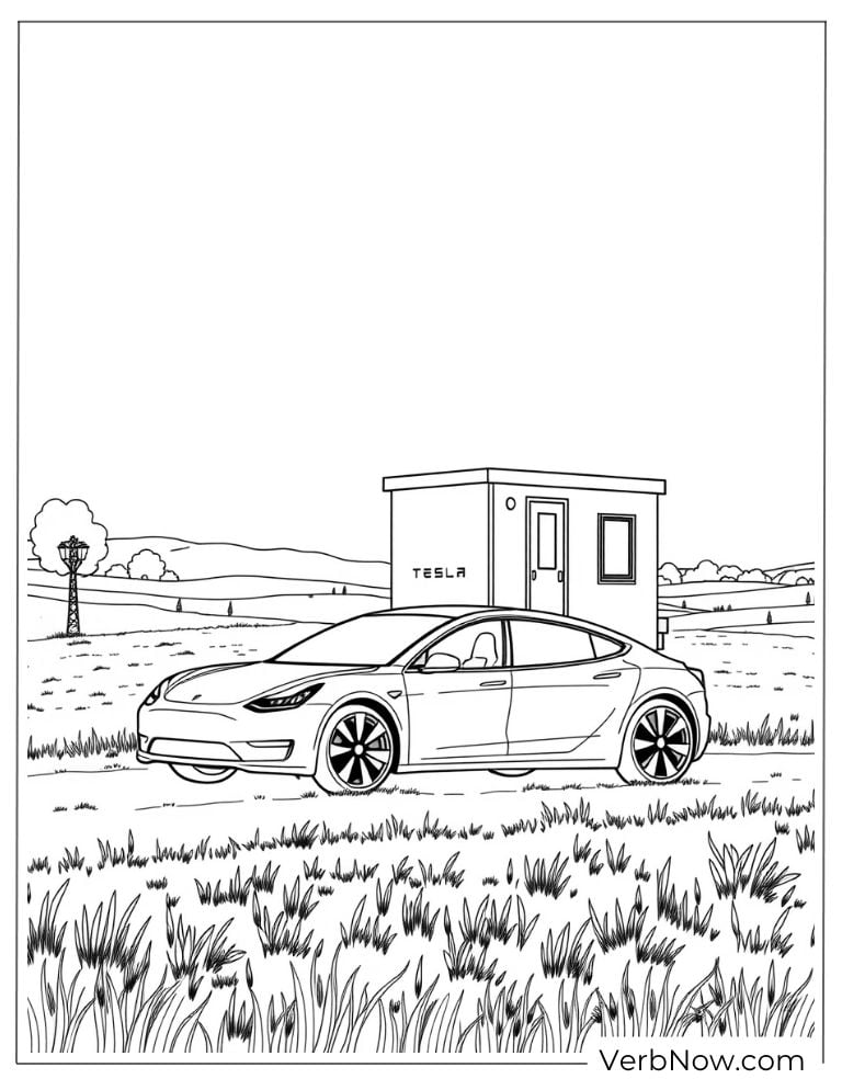 Tesla Model Y coloring page
