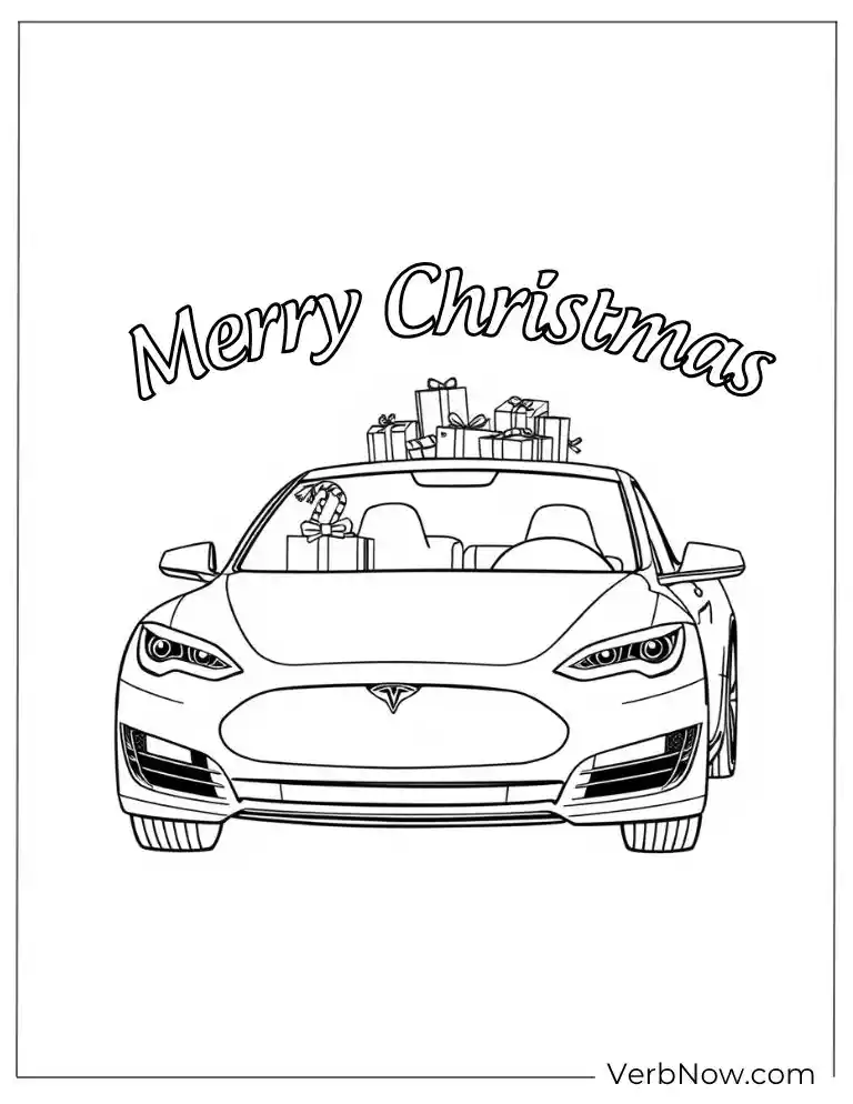 Tesla Model X coloring page