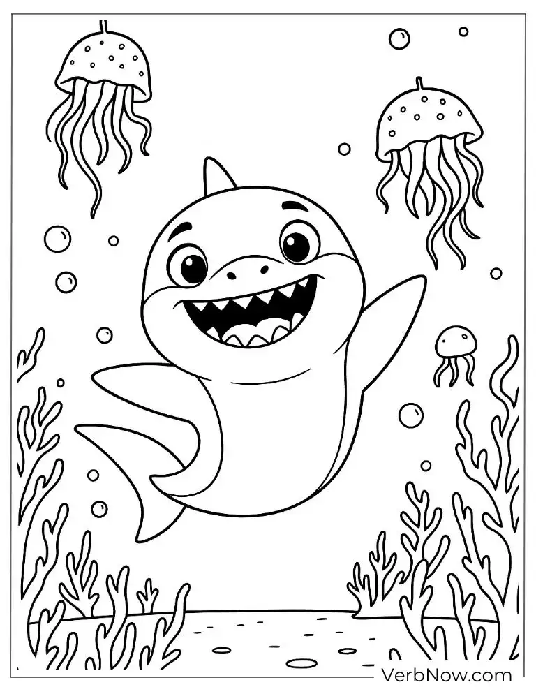 Baby Shark dancing with jellyfish