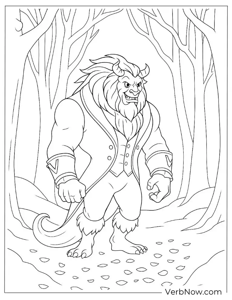 Beast walking through the forest