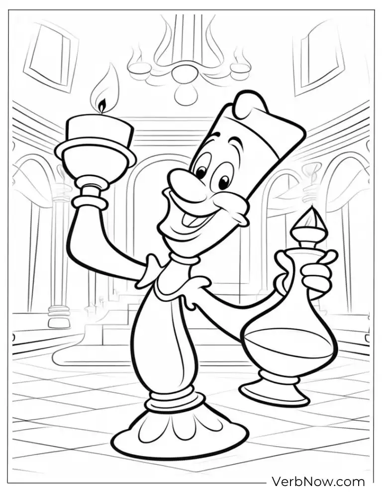 Lumière holding candles and smiling