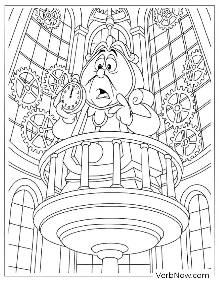 Cogsworth standing on a balcony