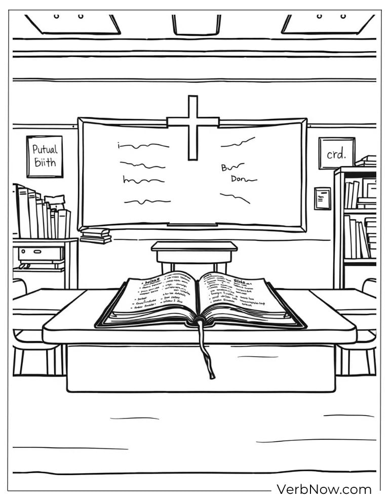 A Bible in a Christian classroom