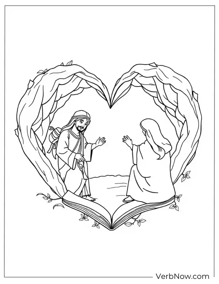Bible scene with Jesus and a child