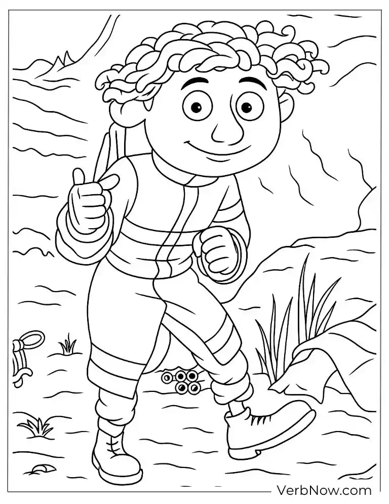 Wybie walking through a forest trail