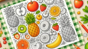 Fruit coloring pages