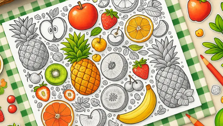 Fruit coloring pages
