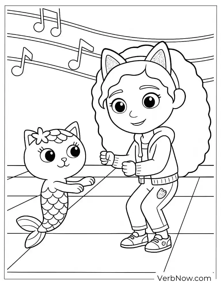 Gabby with Mercat coloring page