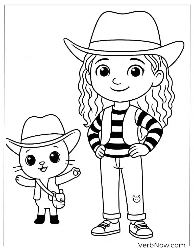 Gabby and Pandy Pows wearing cowboy clothes