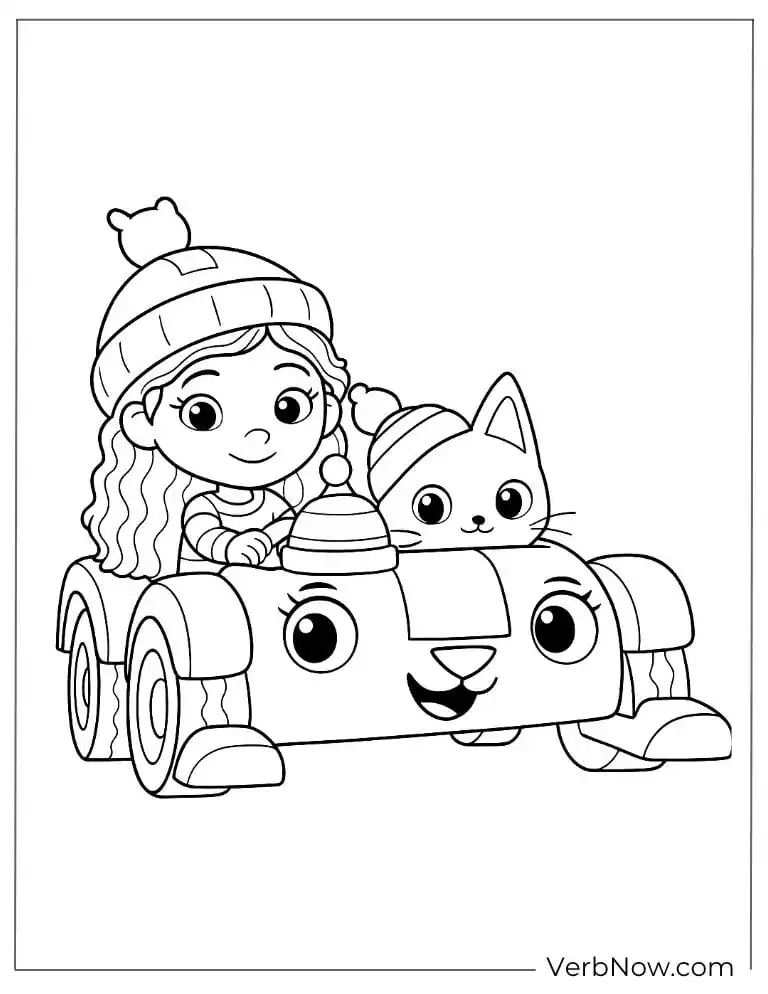 Gabby with Cakey and Pandy Paws coloring page