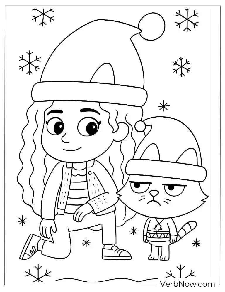 Gabby with Catrat in the snow