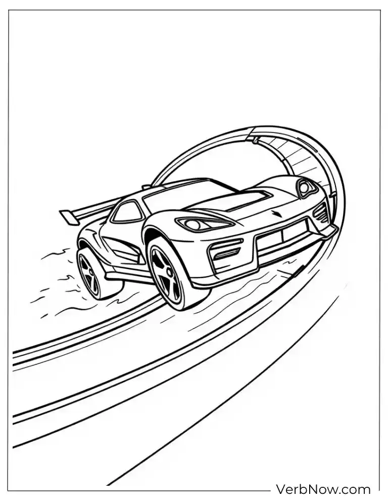 Hot Wheels car on a fast loop track