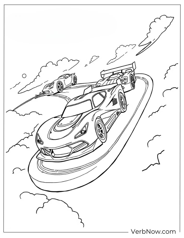 Futuristic Hot Wheels car coloring page