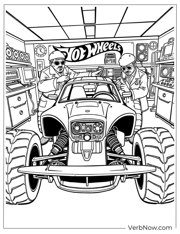 Classic Hot Wheels car coloring page
