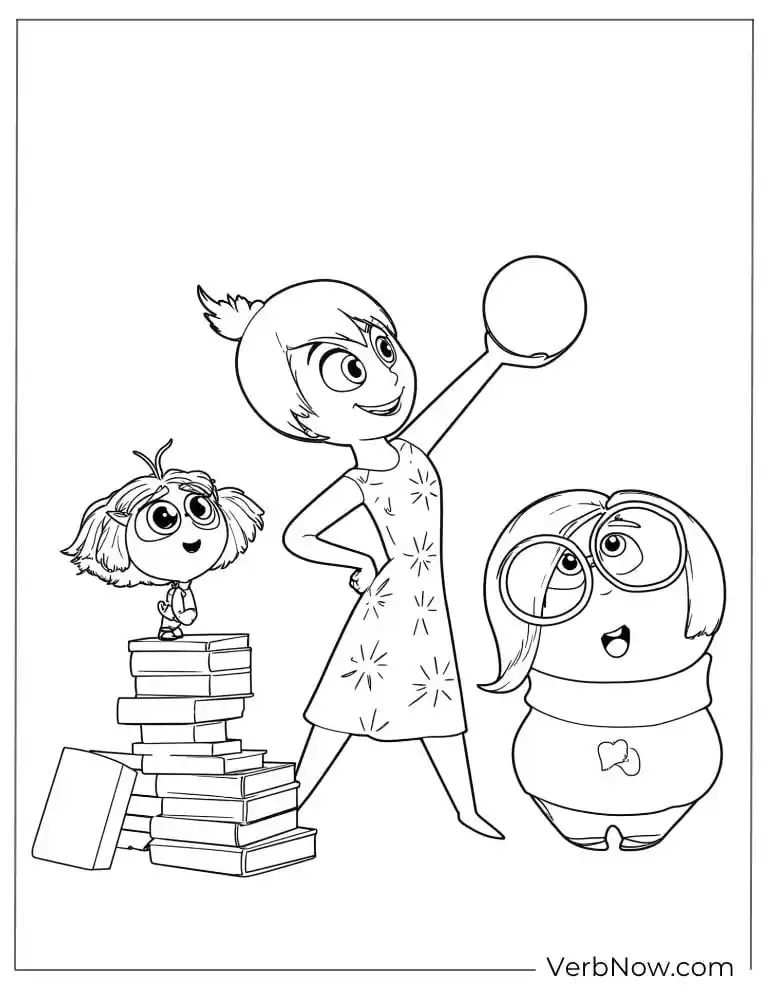 Coloring page of Joy, Sadness and Envy