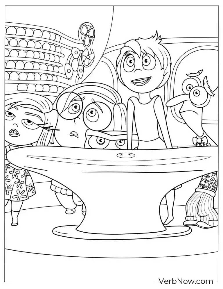 Riley with Inside Out team coloring page