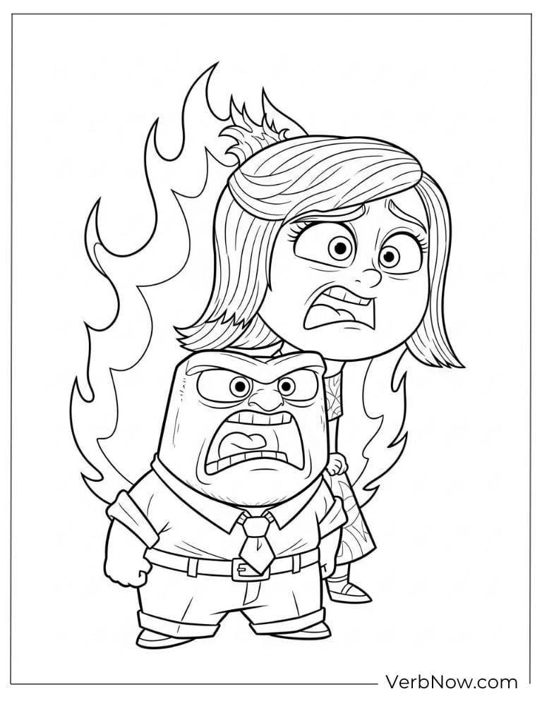 Anger and Disgust team up coloring page