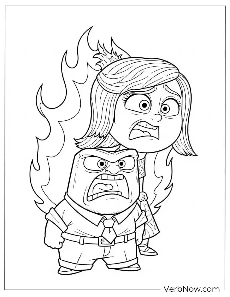 Anger and Disgust team up coloring page