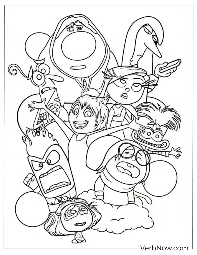 Coloring page of group Inside Out
