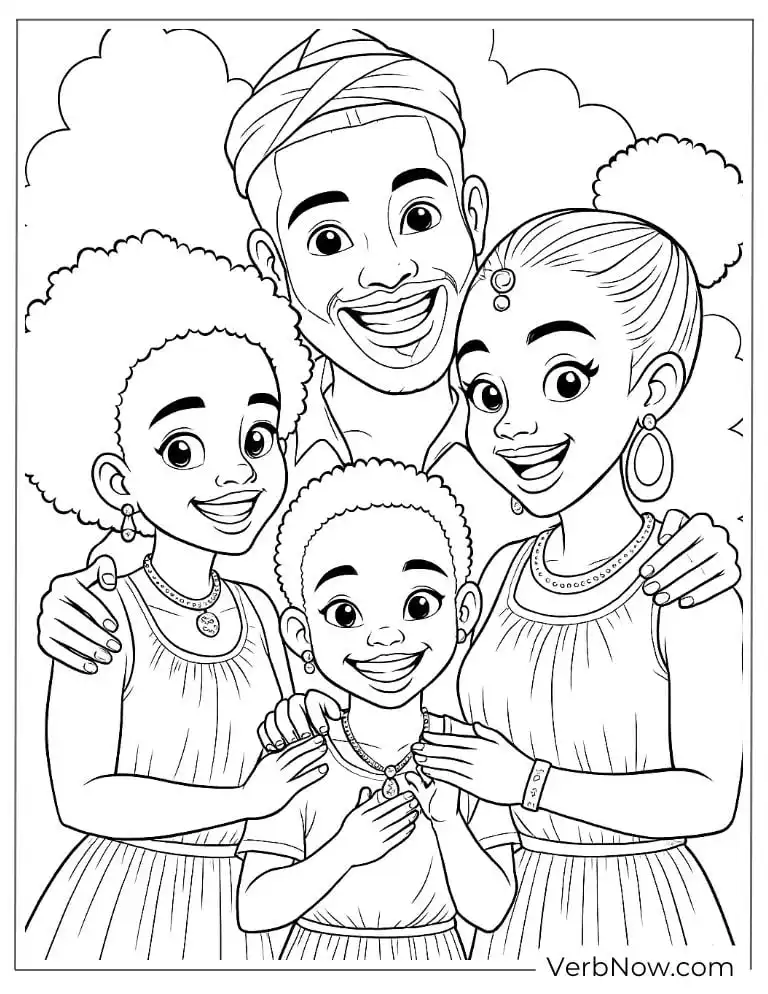 A happy family hugging and smiling together