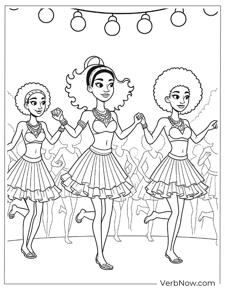 Girls dancing in celebration during a festival