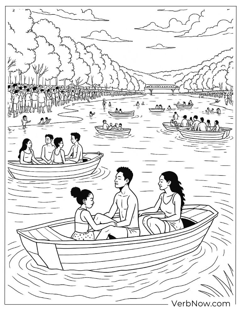 Families riding a boat during a Juneteenth event
