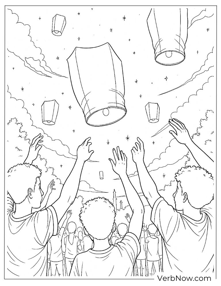Children releasing lanterns during Juneteenth holiday