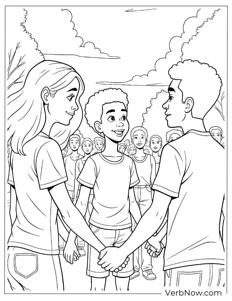 Children shaking hands and smiling on Juneteenth