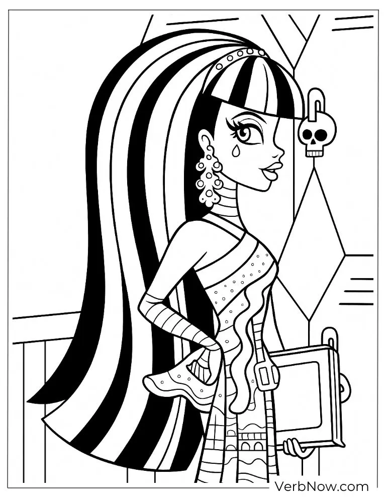 Free Monster High Coloring Pages For Kids Printable PDF Free Monster High Coloring Pages For Kids Printable PDF