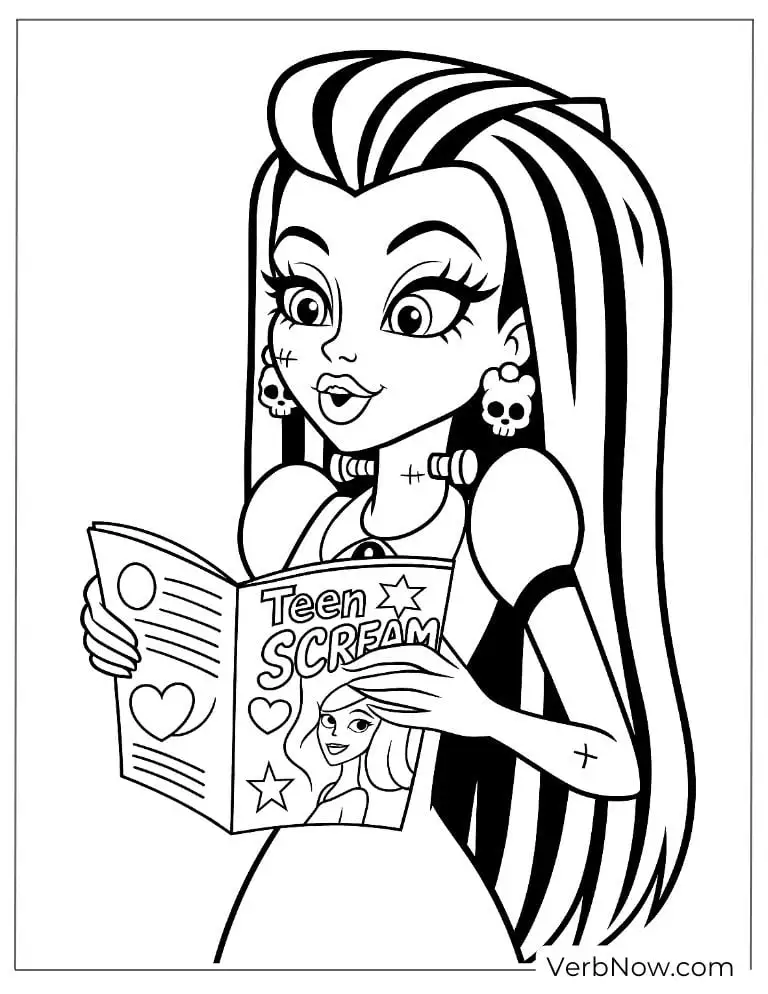 Draculaura reading a "Teen Scream" magazine