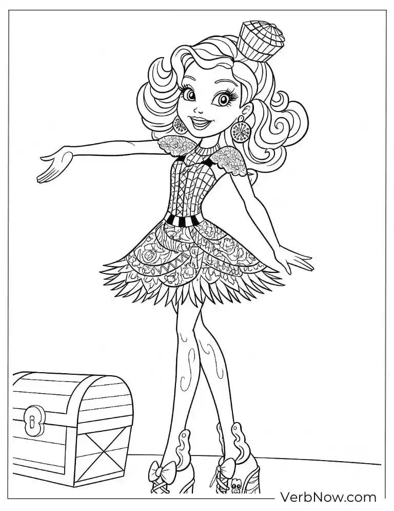 Rochelle Goyle dancing near a treasure chest