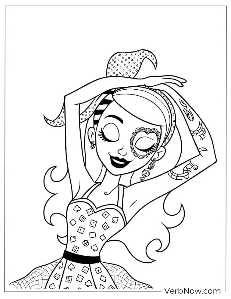Draculaura smiling sweetly coloring sheet