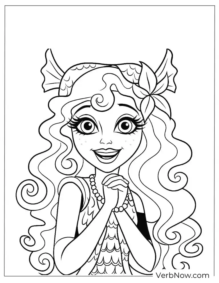 Lagoona Blue looking cheerful coloring page