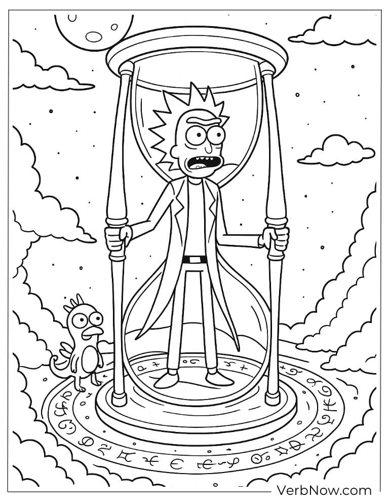 Rick trapped inside a time chamber