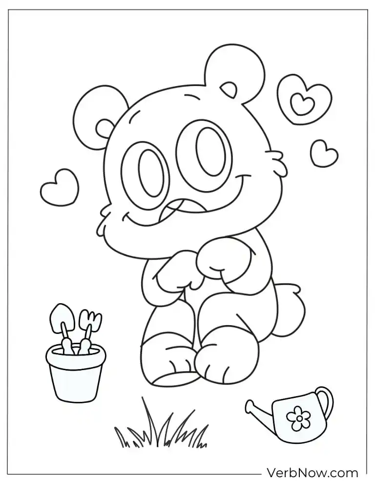 22 Free Smiling Critters Coloring Pages For Download (Printable PDF) Squirrel with acorns Smiling Critters coloring page