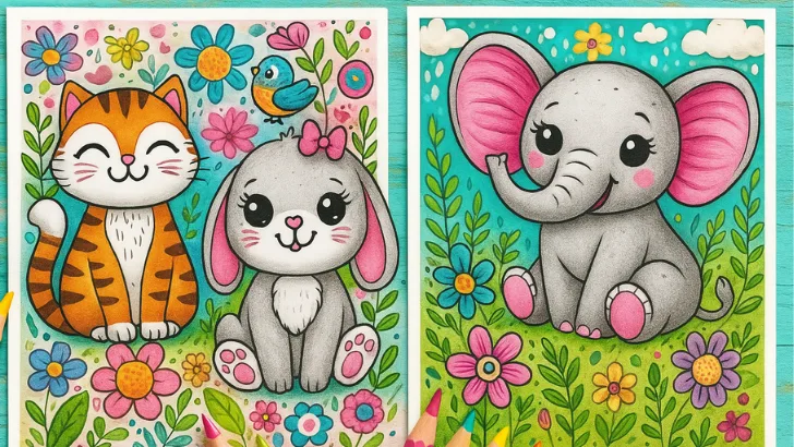 Cute animal coloring pages