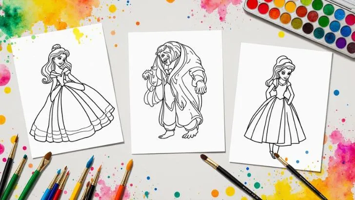 beauty and the beast coloring pages1