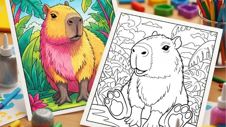 coloring picture of capybara