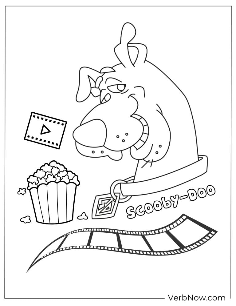 Scooby at the movies coloring page