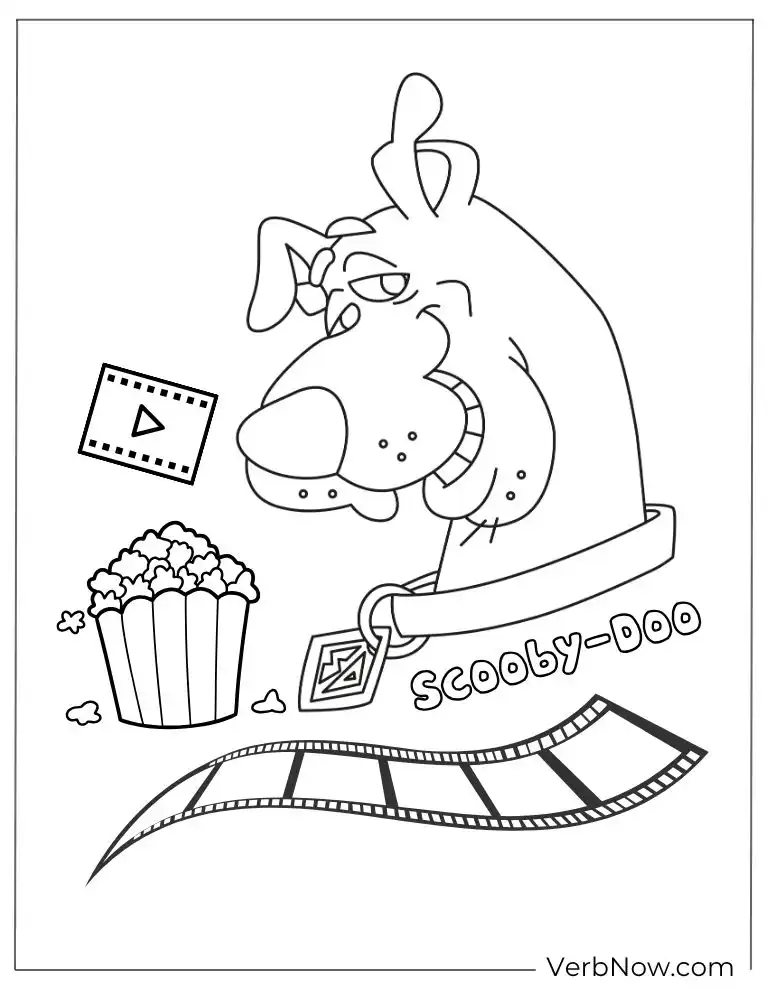 Scooby at the movies coloring page