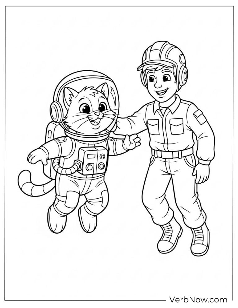 A child and a space cat share a joyful moment