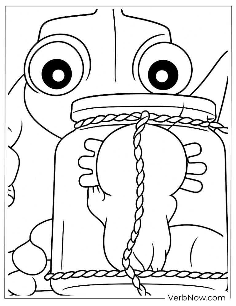 Close-up of an axolotl inside a jar held by a big creature