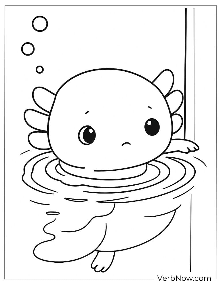 Axolotl swimming in circles with a curious look